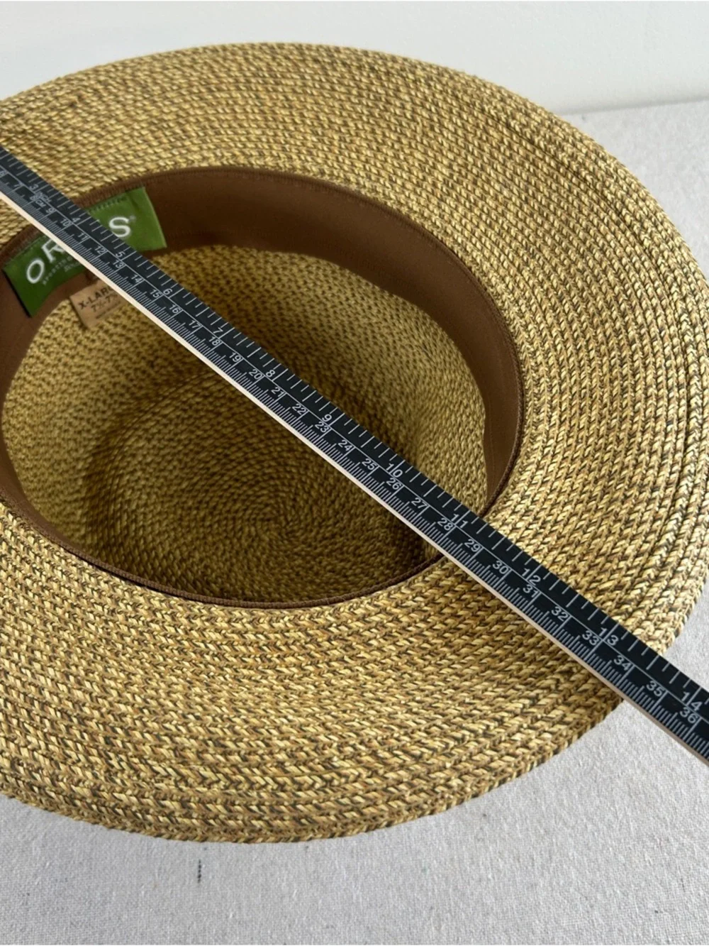Orvis Men’s Size XL (7-1/2 - 7-5/8) Tan Straw Panama-Style Hat - Picture 6 of 8